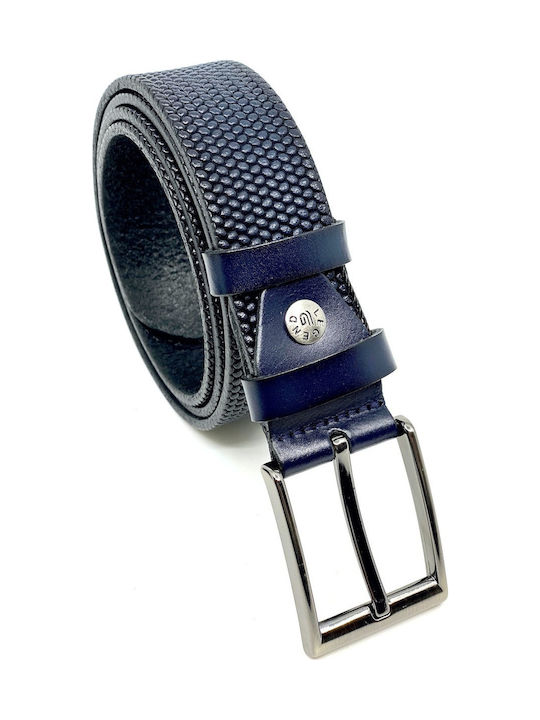 Legend Accessories Men's Leather Belt Blue