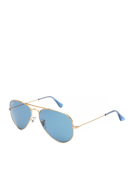 Ray Ban Aviator Unisex Sunglasses with Gold Met...