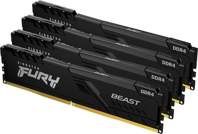 Kingston Fury Beast 128GB DDR4 RAM cu 4 module (4x32GB) și Viteză 3600 pentru Desktop