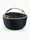 Soulworks Decorative Basket Wicker with Handles Black 35x35x20cm