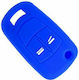 Silicone Car Key Cover Case with 2 Buttons for Opel Blue