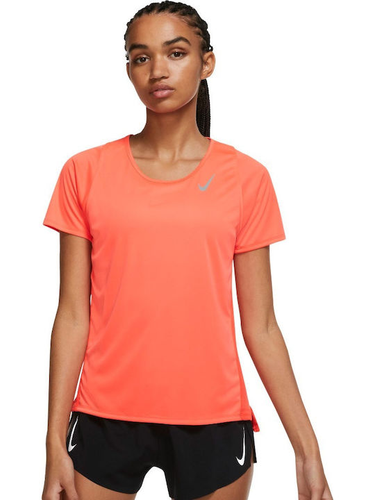 Nike Race Damen Sportlich Bluse Kurzärmelig Orange