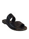 1016 Leather Women's Flat Sandals in Black Color