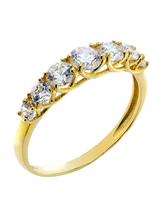 14K Gold Series Ring with cubic zirconia (P-28530) / 14K Yellow Gold