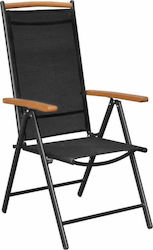 Καρέκλα Εξωτερικού Χώρου Αλουμινίου Μαύρη 4τμχ 58x65x109εκ.