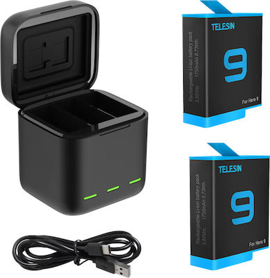 Telesin 3-Slot Charger Box for + 2 Batteries GP-BNC-901 for GoPro Hero 9