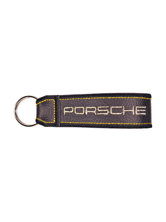 Keychain Porsche Piele Negru