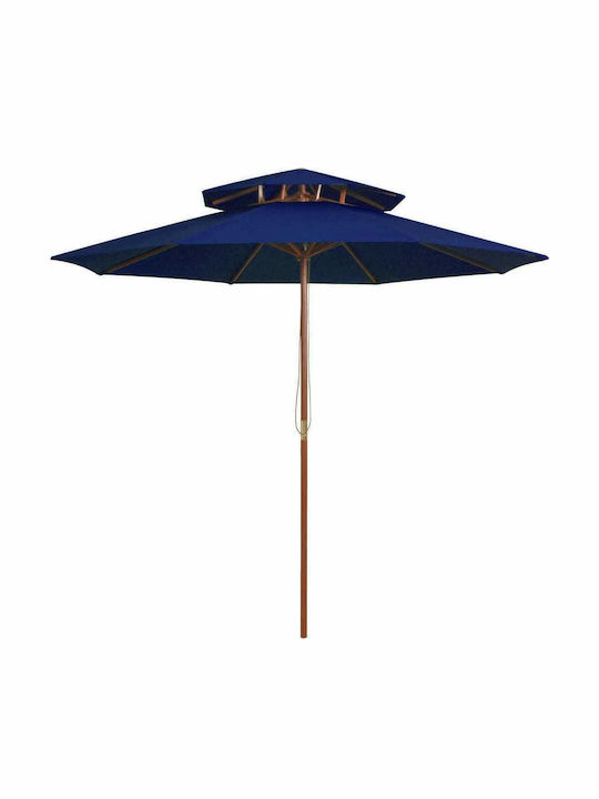 Umbrelă Rotundă Din Lemn Albastră Φ2.7m