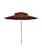 Round Wooden Parasol Terracotta Diameter 2.7m