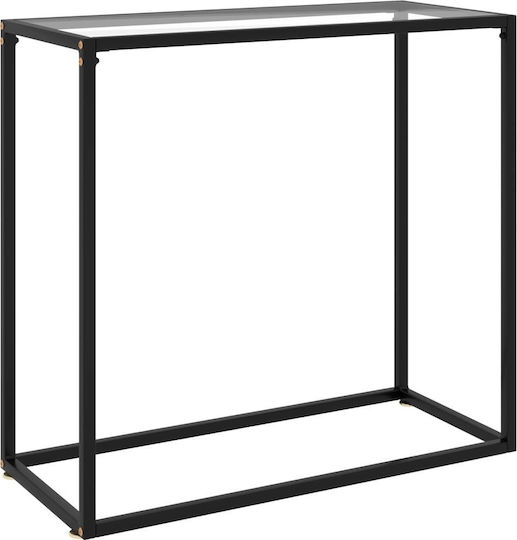 Console Table Metal with Glass Surface Transparent L80xW35xH75cm
