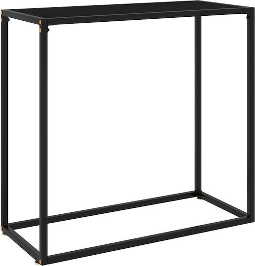 Конзолна маса Метална със Стъклено Покритие Dark Д80xШ35xВ75cm