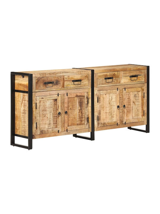 Wooden & Metallic Buffet with Drawers Μάνγκο L172xW35xH80cm