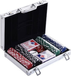 HomCom Set 200 Poker Chips in Suitcase A70-014V02