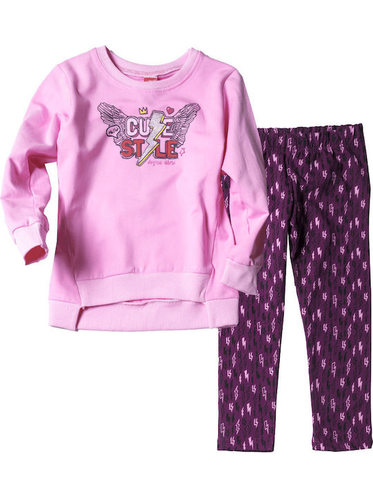 Joyce Kids Set with Leggings Winter 2pcs Pink