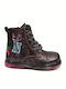 Leather Kids Boots with Laces Purple