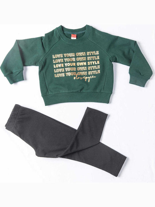 Joyce Kinder-Set mit Leggings Winter 2Stück Grün