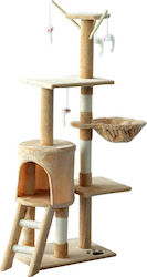 Pawhut Cat Scratching Post Cat Trees Beige 50x35x131cm. D30-166