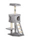 Pawhut Scratching Post Cat Trees Gray 3 levels 50x40x120cm