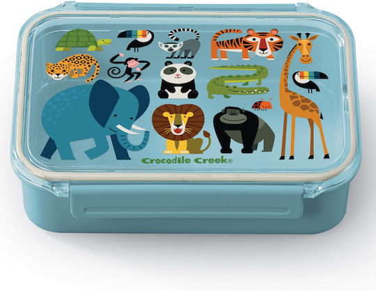 Crocodile Creek Bento Φίλοι της Ζούγκλας Πλαστικό Παιδικό Δοχείο Φαγητού Πράσινο 17.8 x 13.3 x 5.7εκ.