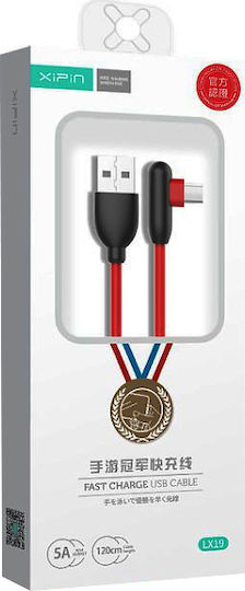 Xipin Xipin LX19 Angle (90°) USB 2.0 Cable USB Type-C Male - USB-A Red 1.2m