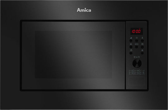 Amica AMGB20E2GB Εντοιχιζόμενος Φούρνος Μικροκυμάτων με Grill 20lt Μαύρος