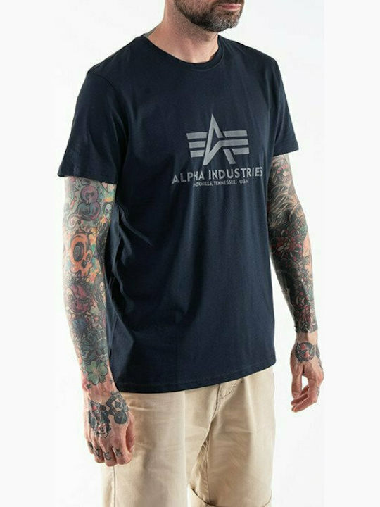 Alpha Industries Ανδρικό T-shirt Navy Μπλε με Λογότυπο