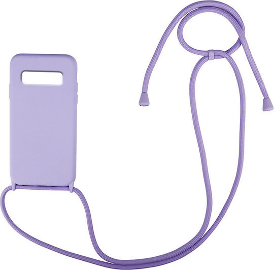 Sonique Carryhang Umschlag Rückseite Silikon 0.5mm mit Band Flieder (Galaxy S10+)
