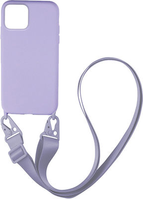 Sonique Carryhang Liquid Strap Back Cover Σιλικόνης με Λουράκι Λιλά (iPhone 12 / 12 Pro)