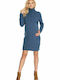 PeeKaBoo Winter Denim Long Sleeve Maternity Mini Dress 70033 Blue