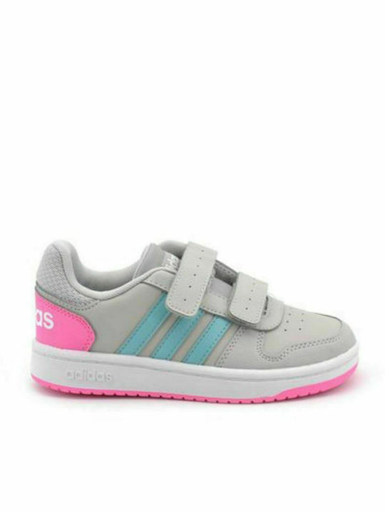 Adidas Kids Sports Shoes Basketball Hoops 2.0 CMF I with Velcro Gray