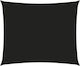 vidaXL Rectangular Shade Sail Black With Hoop &...