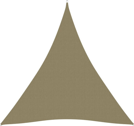 vidaXL Triangle Shade Sail Beige With Hoop & with PU Coating 5x7x7m made of Oxford fabric