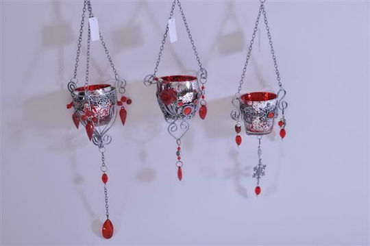 Fylliana Hanging Oil Lamp Glass Silver-red 320-10-013