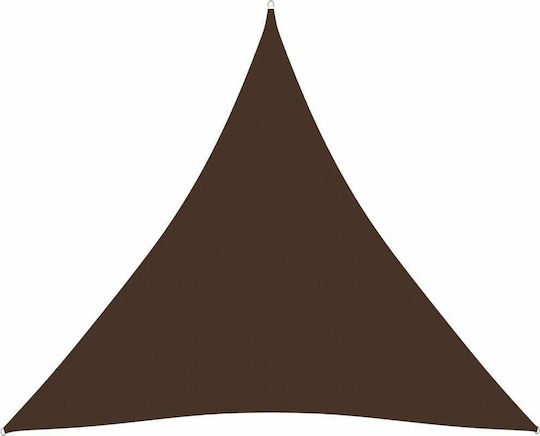 vidaXL Triangle Shade Sail Brown With Hoop & with PU Coating 4.5x4.5m made of Oxford fabric