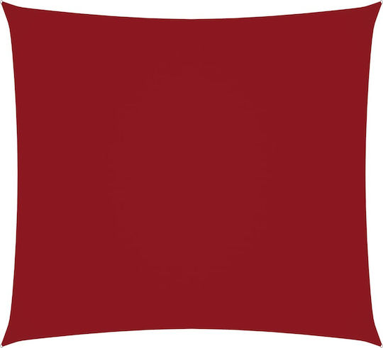 vidaXL Platz Sonnensegel Rot Mit Hoop & mit PU-Beschichtung 3.6x3.6m Quadratisch, aus Oxford-Gewebe