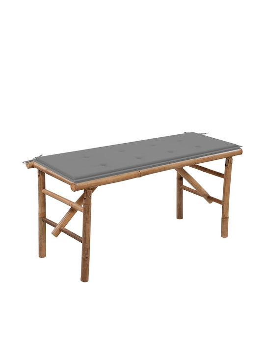 Bench Outdoor Bamboo with Pillows 118x38x45cm