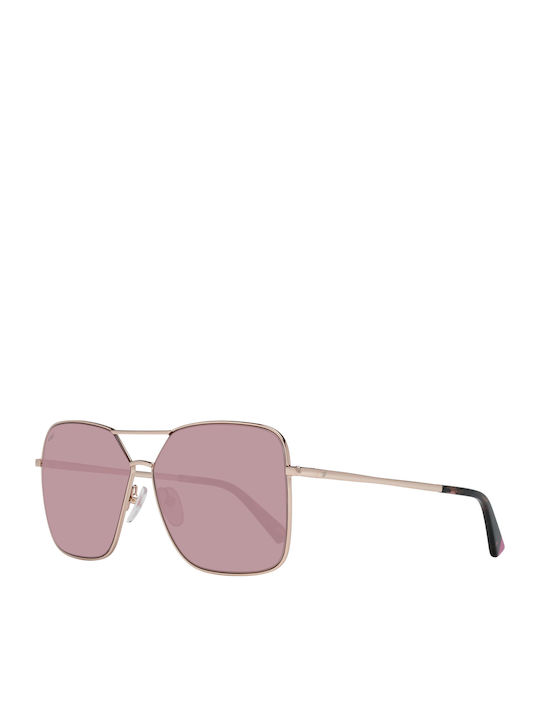 Web WE0285 33U Femei Ochelari de soare cu Rose Gold Din metal Rame și Aur Lentilă WE0285 33U