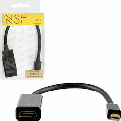 NSP N10 Конвертор mini DisplayPort мъжки към HD...