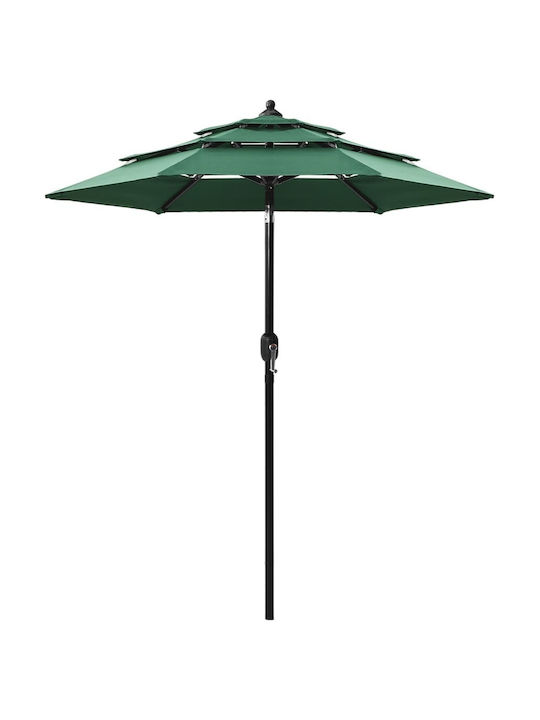 Garden & Terrace Floor Aluminium Round Parasol Πράσινη