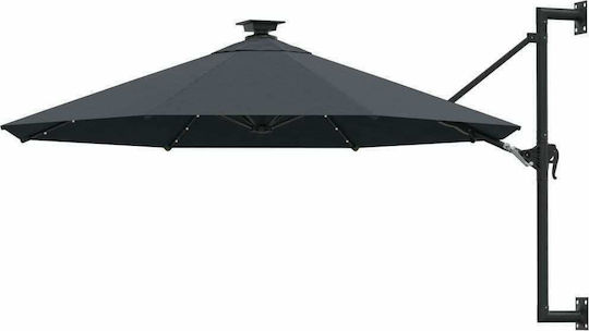 Wandmontierter Rundschreiben Metall Garten- und Terrassen-Sonnenschirm Anthrazit F3xH1.31m