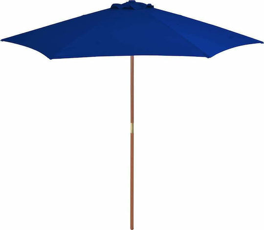 Square Wooden Blue Garden & Terrace Parasol 2.7x2.7m
