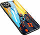 Hurtel Color Glass Pattern 1 Umschlag Rückseite Kunststoff Blue/Yellow/Orange (iPhone 11 Pro Max)