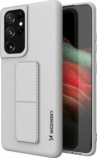Wozinsky Kickstand Flexible Back Cover Σιλικόνης Γκρι (Galaxy S21 Ultra 5G)