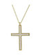 Damen Gold Kreuz 14K mit Kette