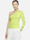 Damen Bluse mit einem Schulter Light Lemon Twist/Black