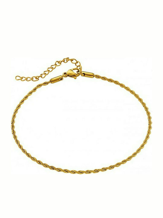 Bracelet Anklet Chain 03716 made of Steel Gold Plated