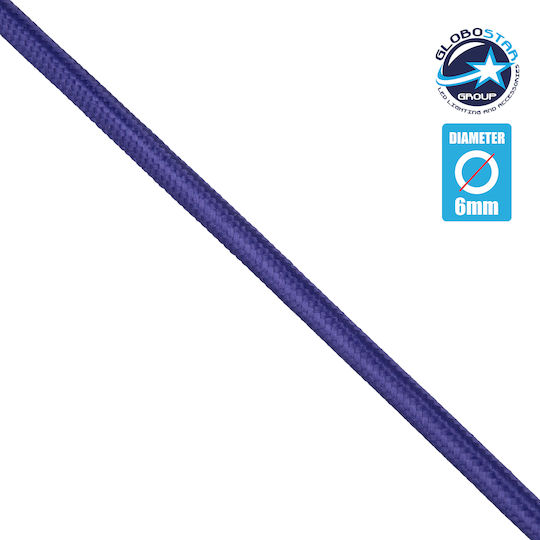 GloboStar Fabric Cable 2x0.75mm² in Purple Color 1m 77611