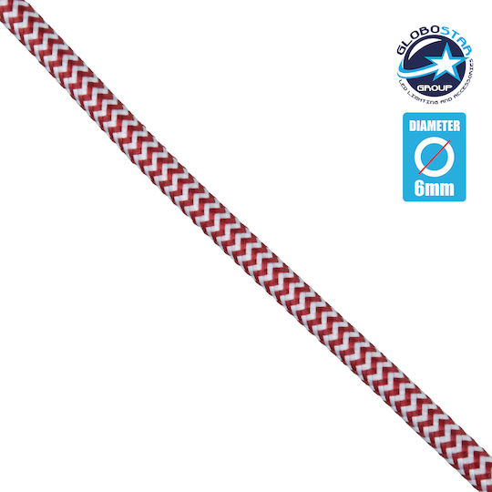 GloboStar Cablu din material textil 2x0.75mm² în culoarea Roșu 1m 77614