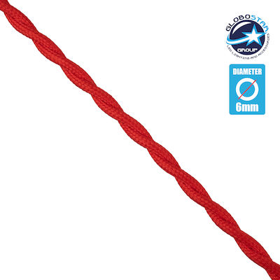 GloboStar Fabric Cable 2x0.75mm² Red 77621