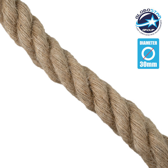 GloboStar Υφασμάτινο Καλώδιο 3x0.75mm² σε Μπεζ Χρώμα 1m Διαμέτρου 30mm 77647
